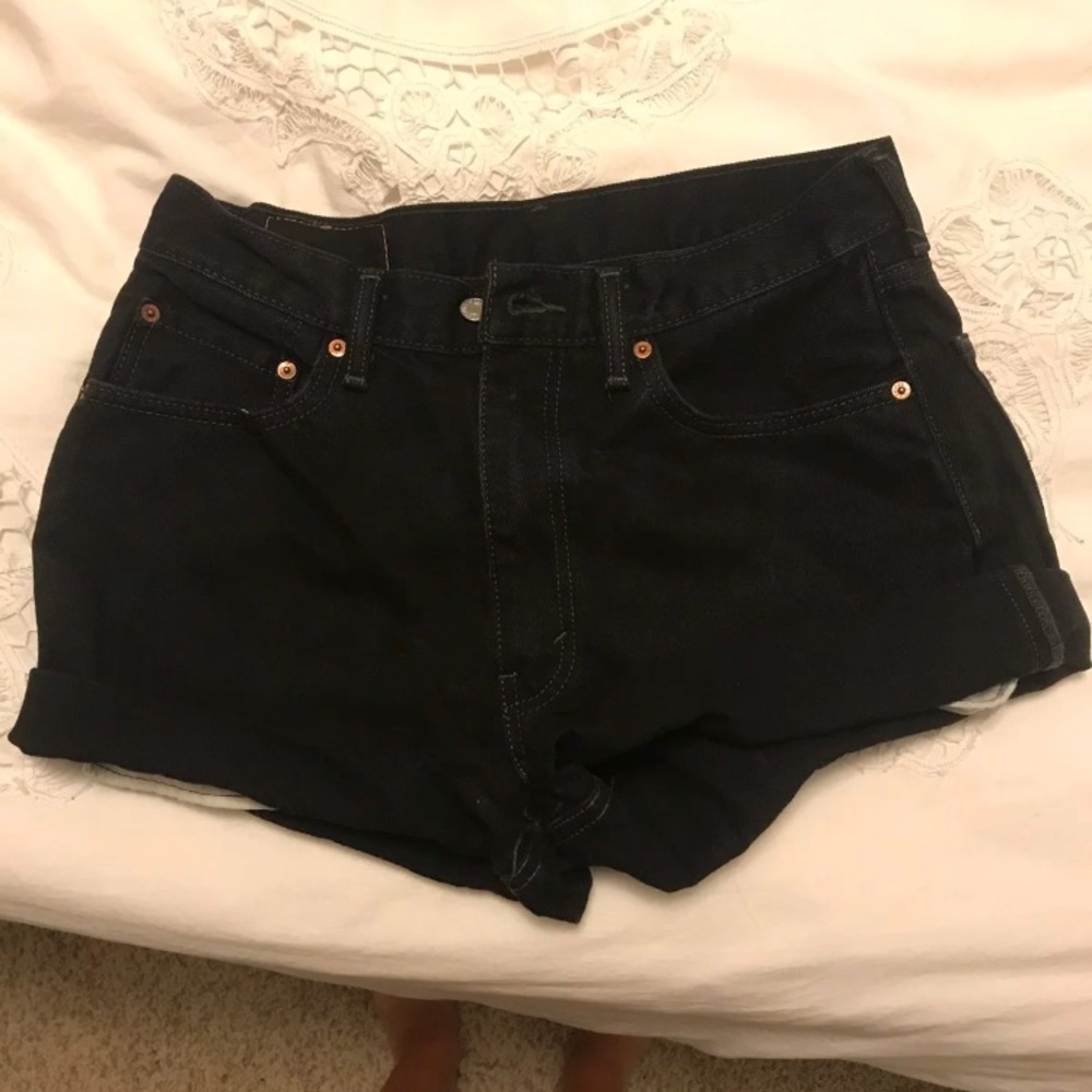 levi’s black denim shorts size 34